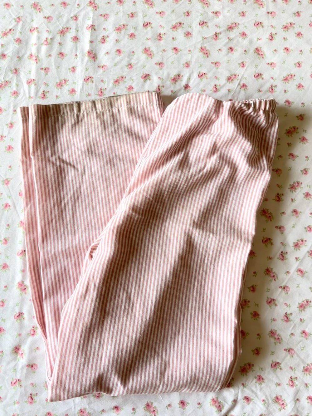 & Other Stories Pink and White Striped Wide-Leg Pants